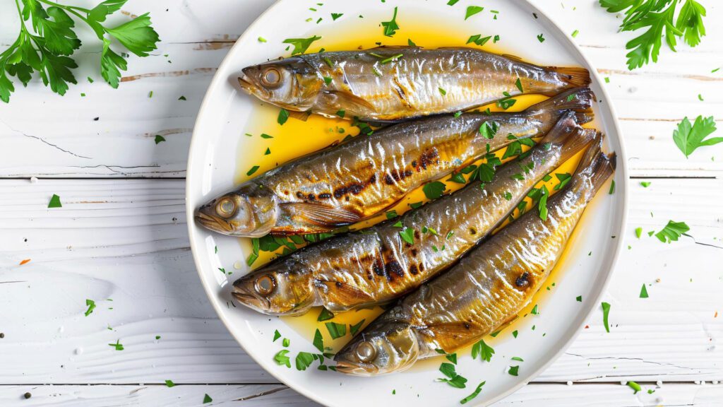 cooked mackerel fish.
cats also eat cooked mackerels