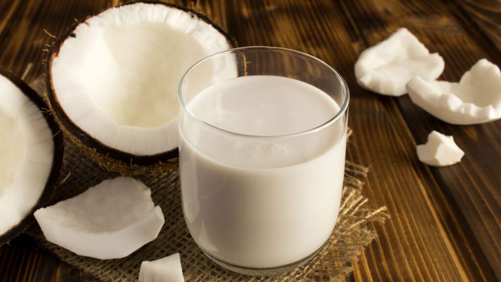 coconut milk in glass